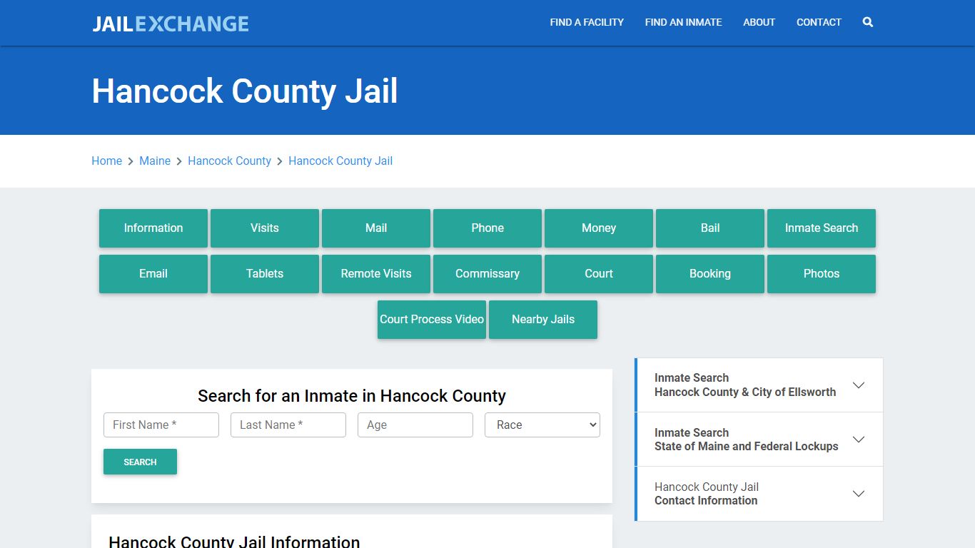 Hancock County Jail Roster Lookup, ME, Inmate Search